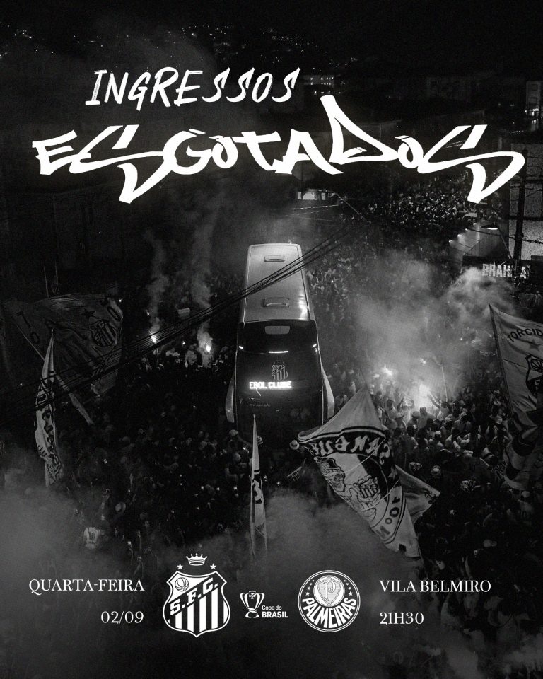 Santos x Palmeiras: ingressos esgotados para a Copa do Brasil