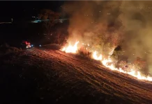 Incêndio consome 40 mil metros quadrados de vegetação na região