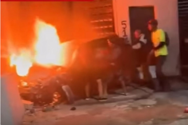incendio ciclista carbonizado
