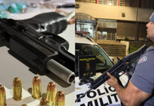 Pistola e drogas são apreendidas em ação policial contra pertubação de sossego em Cubatão