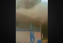 Curto-circuito provoca princípio de incêndio em estação da Sabesp no Guarujá