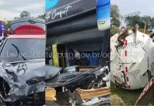Acidente com ônibus, caminhão e carro deixa cinco feridos na Rod. dos Bandeirantes