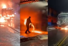 Ônibus pega fogo no Parque São Quirino, em Campinas
