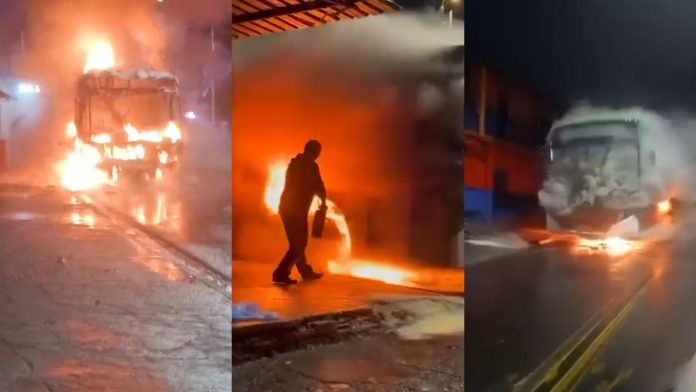 Ônibus pega fogo no Parque São Quirino, em Campinas