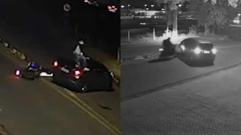 VÍDEO: Motociclista é arremessado por carro e motorista foge após acidente