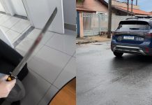 Mulher vai cobrar aluguel e acaba sendo atingida com uma espada samurai pelo inquilino