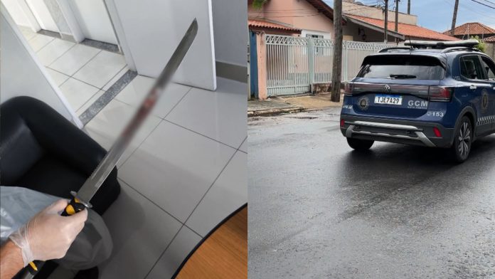 Mulher vai cobrar aluguel e acaba sendo atingida com uma espada samurai pelo inquilino