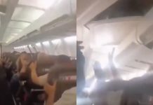 Partes de teto de avião se soltam com aeronave em movimento no Irã; assista vídeo
