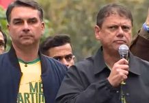Tarcísio diz em ato com Flávio que Senado não pode se omitir em crise no STF