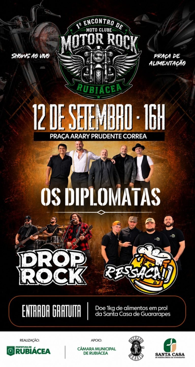 1º Encontro de Motoclubes de Rubiácea une rock, motociclismo e solidariedade em prol da Santa Casa
