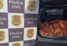 Três são presos em flagrante com cerca de 100 kg de fios de cobre em São José dos Campos