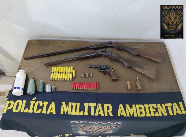 Homem é preso por posse irregular de armas e munições em propriedade rural