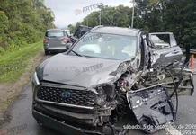 Motorista dorme ao volante, invade pista contrária e causa acidente em rodovia de Bertioga