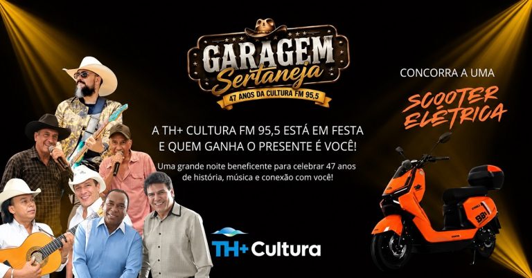 Cultura FM celebra 47 anos com quatro shows sertanejos e sorteio de scooter elétrica em Araçatuba
