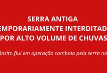 Serra Antiga da Tamoios é interditada novamente por causa da chuva
